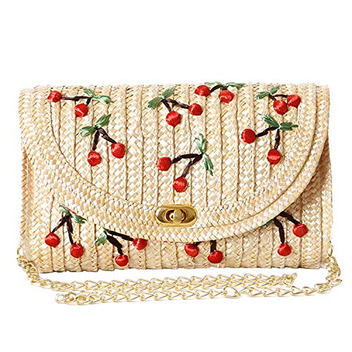 EVEOUT Pochette e Clutch in paglia intrecciata Donna Borsa a tracolla...