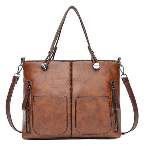 DEERWORD Donna Borse a Mano Ecopelle Borsa a Spalla Pelle Marca 2021...
