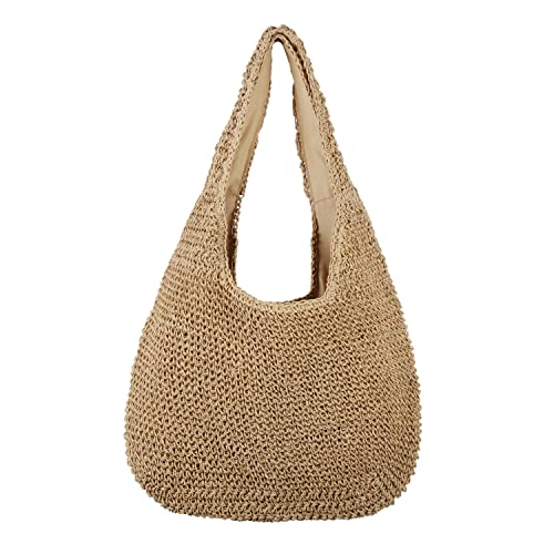 LUI SUI Borsa a tracolla da spiaggia estiva in paglia per donna, borsa...