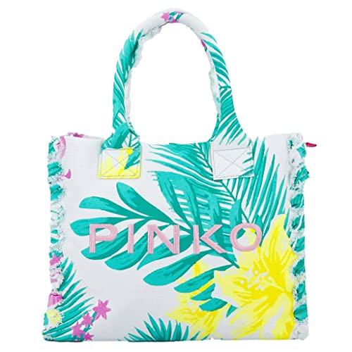 Pinko Beach Shopping Canvas Riciclat, Borsa Donna,...