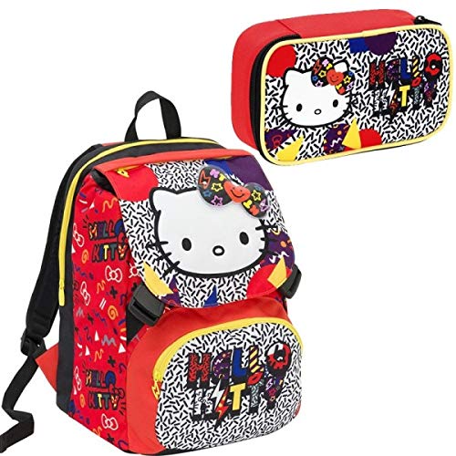 Zaino Seven Schoolpack Hello Kitty Googly Con Astuccio Completo...