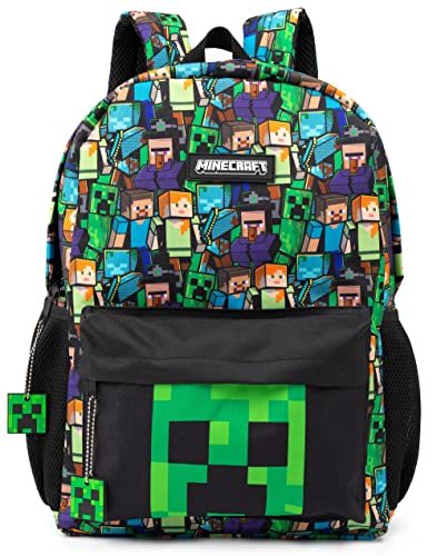 MINECRAFT Zaino scuola Zaino per ragazzi Kids Black Gamer Bag One Size