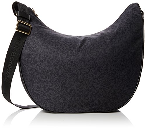 Borbonese L934777296 Borsa a Spalla Donna, Nero, 35x38x15 cm (W x H x...