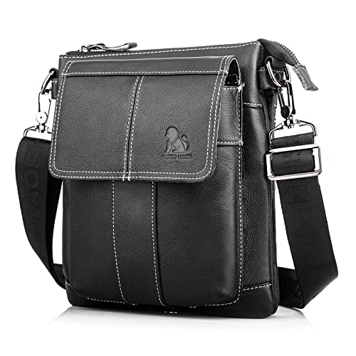 BAIGIO Borsello Uomo Pelle Borsa a Tracolla Regolabile per tablet...