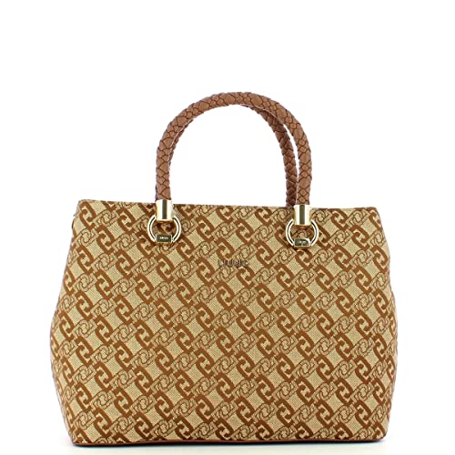 Borsa Liu-jo a mano satchel double zip tortoise ecopelle/tessuto...