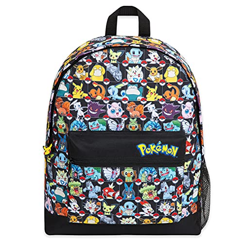 Pokemon Zaino Scuola Elementare Media Originale Pikachu Pokeball...