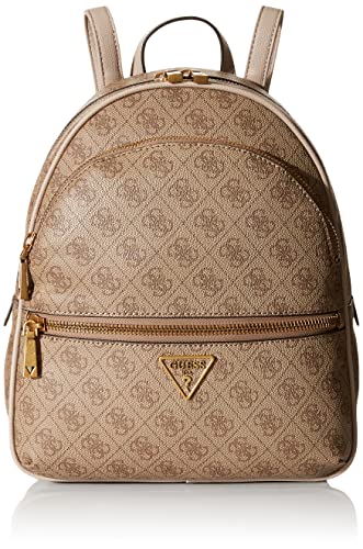 Guess Manhattan Large Backpack, Zaino Donna, Latte Logo, Unica