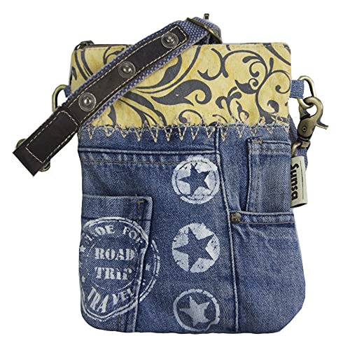 Sunsa - Borsa a tracolla da donna Piccola borsa in tela e jeans...
