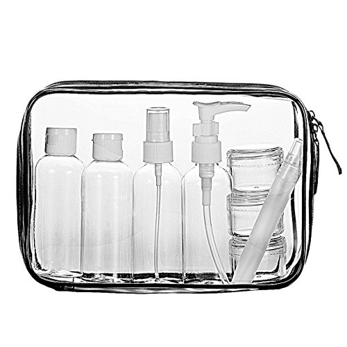LUZWAY Beauty Case da Viaggio, Trousse Trasparente, Busta + 8 Pezzi...