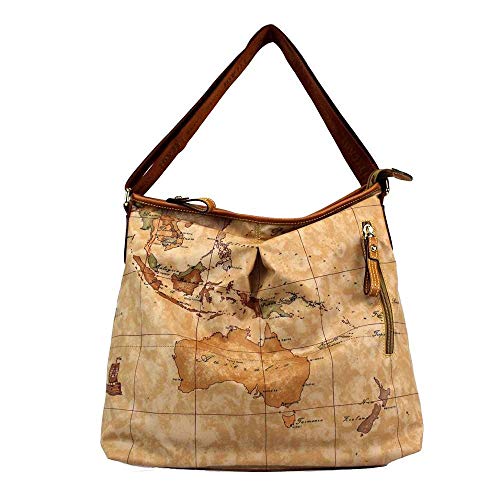 ALVIERO MARTINI PRIMA CLASSE Borsa sottospalla in stampa geo NATURAL