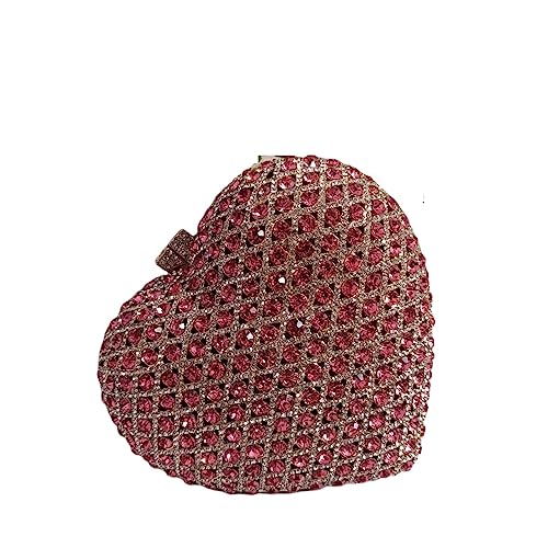 EviKoo Borse da Sera con Pietre Rosa a Forma di Cuore da Donna Borse...