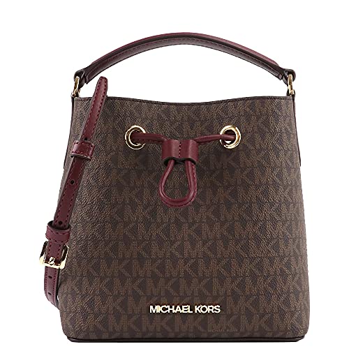 Michael Kors Suri Small Bucket Shoulder Bag Brown Merlot