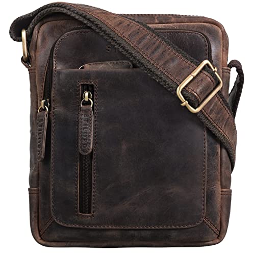 STILORD 'Jamie' Borsa uomo a tracolla piccola in pelle Borsello...