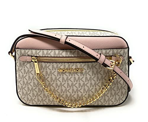 Michael Kors Jet Set East West Chain Crossbody Vanilla MK Powder Blush...