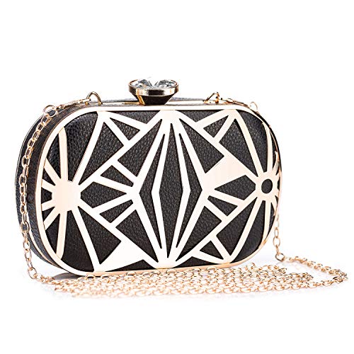 BAIGIO Pochette Cerimonia Nera Pelle PU Clutch Donna Borsetta da Sera...