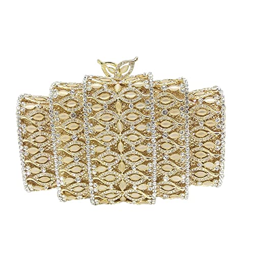 A+TTXH+L Pochette e Clutch Abbagliante Gold Crystal Donne Borse da...