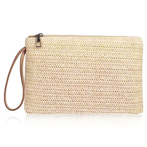 Molain Pochette da donna in paglia Boemia Estate Beach Bags Borsa...