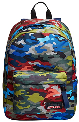 Seven Zaino Scuola Ischoolpack, Blu Fantasia, Zaino Mono Scomparto Con...