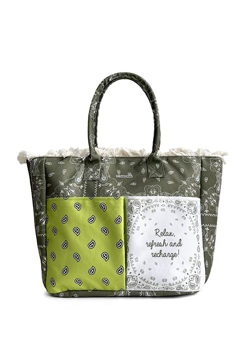 Le Pandorine Borsa yoko relax green shopper mare