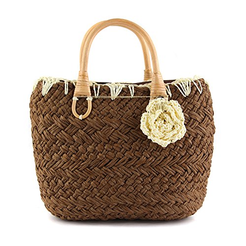 FAIRYSAN Donne Piccolo Fiore Carino Paglia Spiaggia Tessuto Borsa...