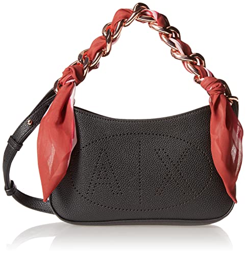 ARMANI EXCHANGE Mini Hobo con Logo Perforato, Catena Intrecciata, Bag...
