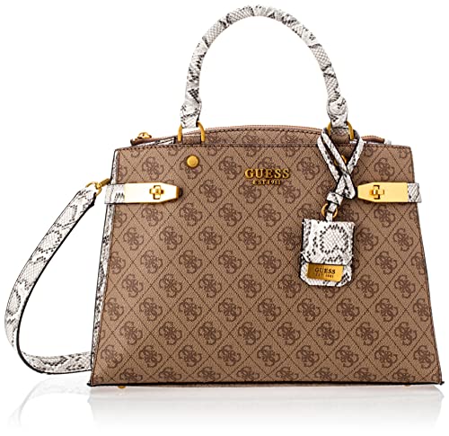 Guess, Zadie Girlfriend Satchel Donna, Latte Logo Pitone, Taglia unica