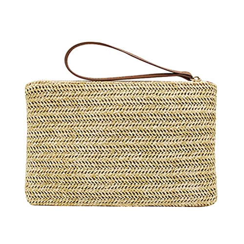 TENDYCOCO Pochette di paglia con cerniera Pochette Bohemian Borsa da...