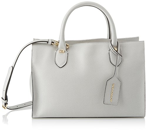 Borbonese Con T, Borsa a Mano Donna, Grigio (Light Grey), 34x24x15 cm...