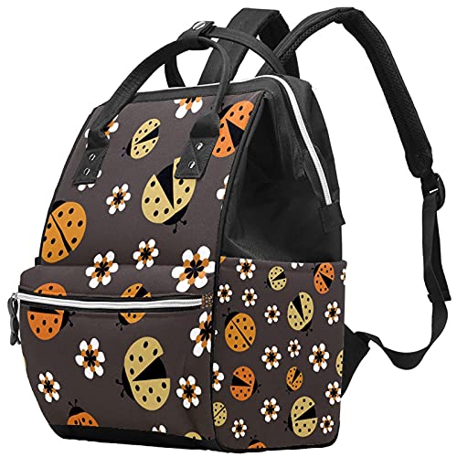 Coccinelle e fiori marrone modello borsa per pannolini mummia zaino...