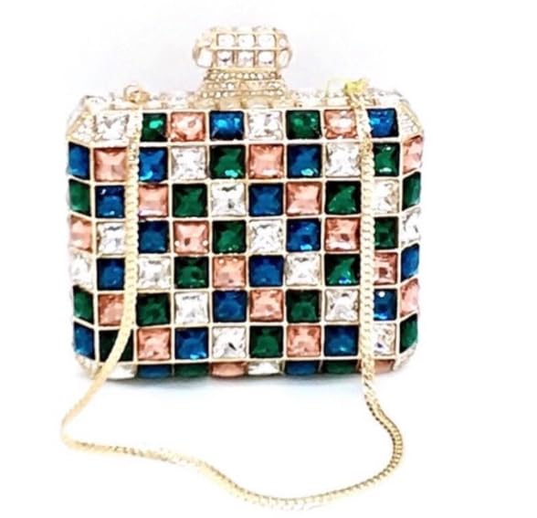 EviKoo Borse da Sera da Donna in Cristallo di Vetro Multicolore...