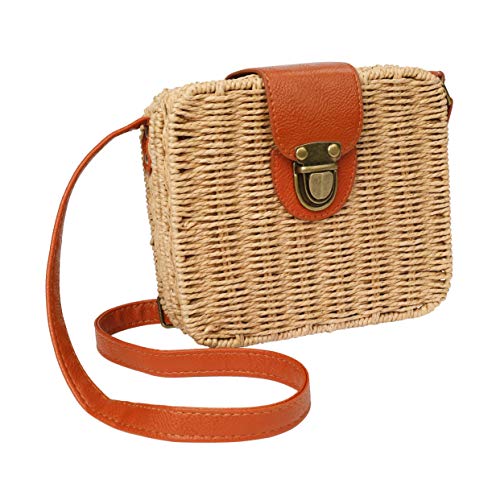 MaoXinTek Borsa a Tracolla a Spalla in Paglia Intrecciata in tessuto...