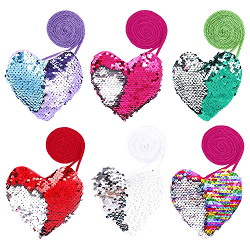 FT-SHOP Mini Borsa con Paillettes 6 Pezzi Portamonete per Bambina...