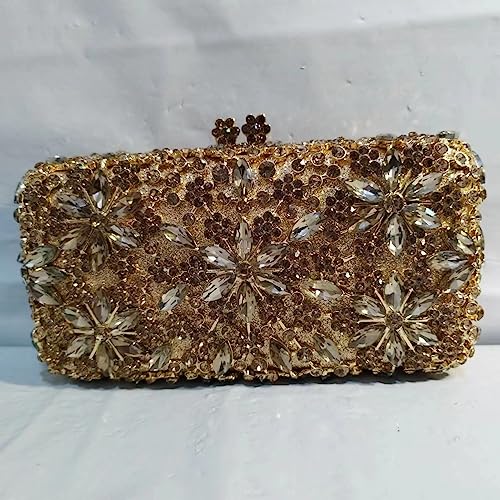 EviKoo Borsa da Donna con Pochette in Cristallo Oro/Verde Borsa da...