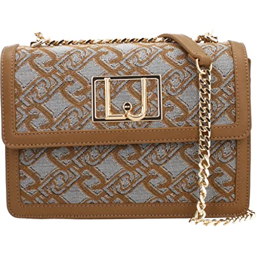 Liu Jo - Borsa a tracolla in tessuto con monogramma - Cognac, UN
