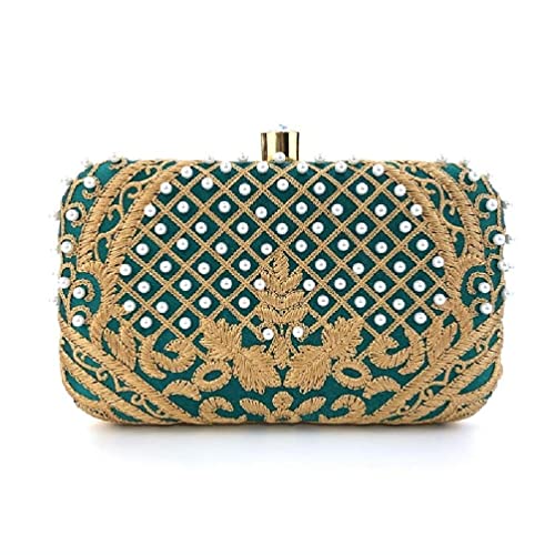 Borsa da sera da donna Borsa a tracolla staccabile con ricamo a catena...