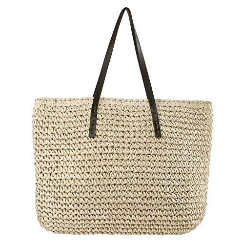 Chic diary, borsa in paglia da donna, da spalla, estiva, per la spesa,...