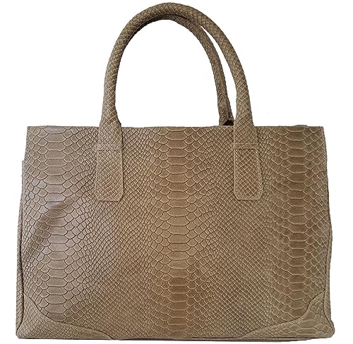 Bottega Carele Borsa Donna a mano in vera pelle spampata pitone. Made...
