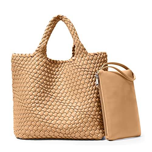 KALIDI Borse intrecciate per donna - Borsa tote in morbida pelle...