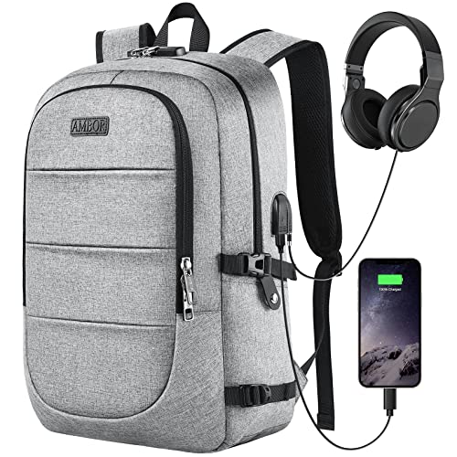 AMBOR Zaino per PC portatili, zaino da viaggio impermeabile da 17,3...