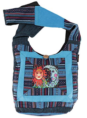GURU SHOP Schultertasche, Hippie Tasche, Goa Schulterbeutel mit Sonne,...
