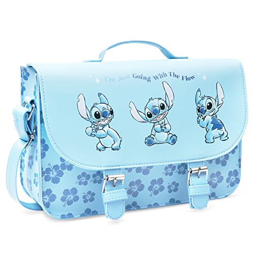 Disney Borsa Stitch - Borsa Tracolla Bambina Ragazza (Blu)