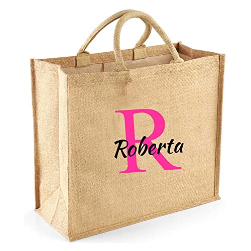 Colorfamily Borsa per la Spesa Juta Shopper Donna Personalizzabile con...