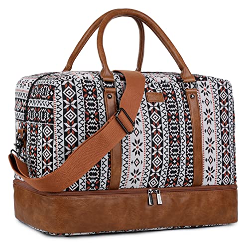 BAOSHA Borsone da viaggio in tela da donna per il fine settimana borsa...