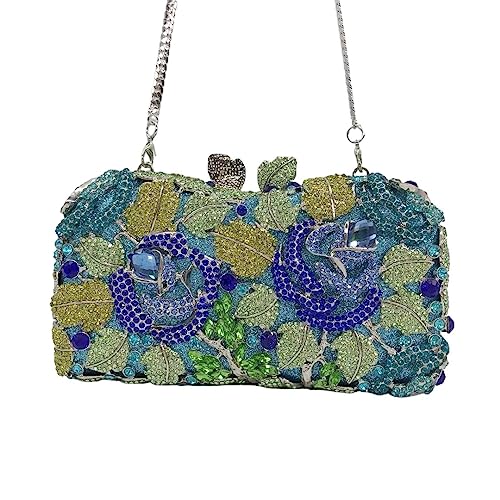 EviKoo Borse da Sera con Pietre di Colore Blu da Donna Borse e...
