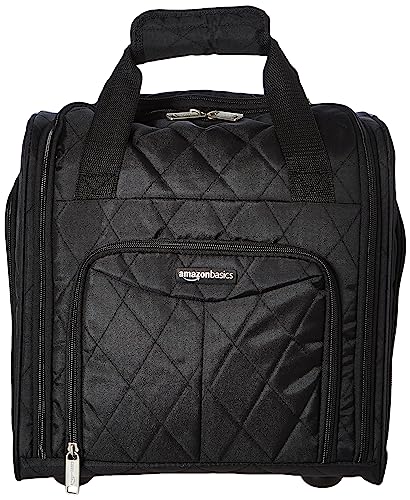 Amazon Basics - Bagaglio per vano sottosedile, Nero trapuntato, 33 cm