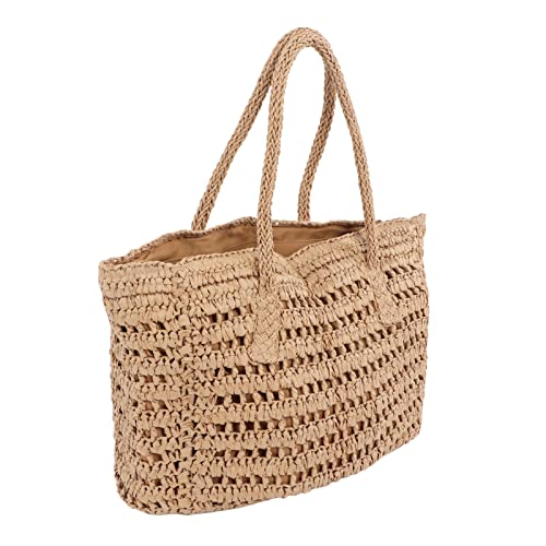 Borsa da Spiaggia in Paglia, Borsa in Paglia Alla Moda Intrecciata...