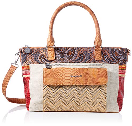 Desigual Fabric Hand Bag, Borsa a Mano Donna, Marrone, U