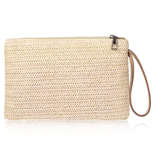 TIESOME Pochette da donna in paglia, bohémien estate spiaggia borsa...