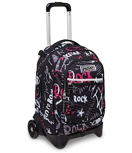 Seven Trolley Scuola Sganciabile New Tech,Nero,Streetpaint Girl,Nero...