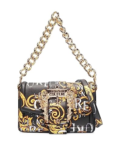 Borse Donna Nero Borsa a tracolla con fantasia Logo Couture e fibbia...